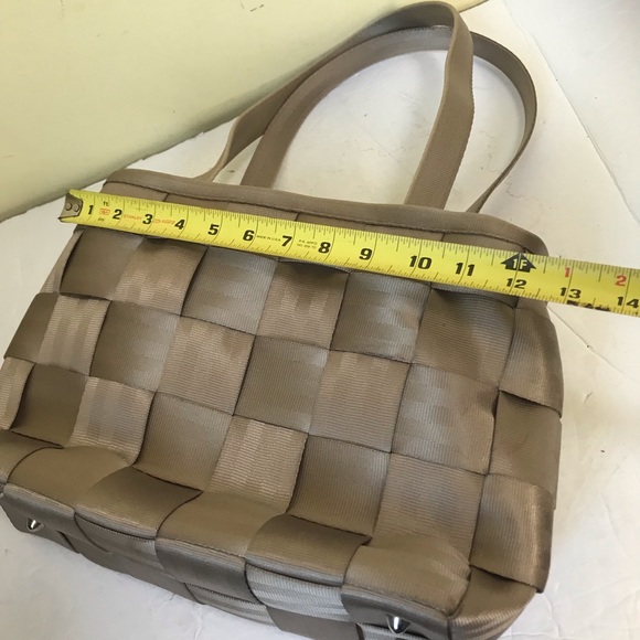 Harveys Seatbelt Original Satchel Tote Bag Shoulder Zip Handbag Purse Beige Tan - Picture 15 of 16